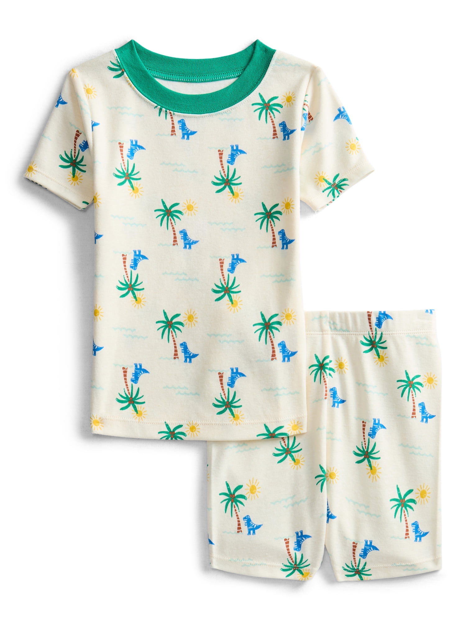 Wonder Nation Toddler Boys Printed Tee & Shorts, 2-Piece Cotton Pajama Set, Sizes 12M-5T