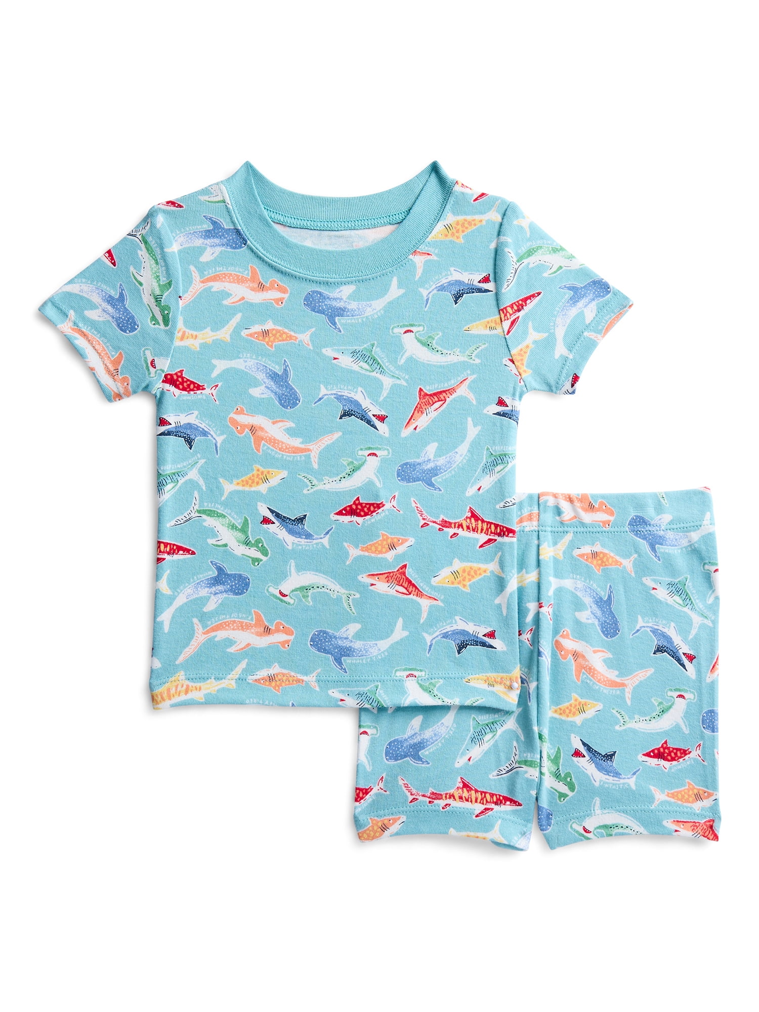 Wonder Nation Toddler Boys Short Sleeve Tee and Shorts Cotton Pajama Set, 2-Piece, Sizes 12M-5T