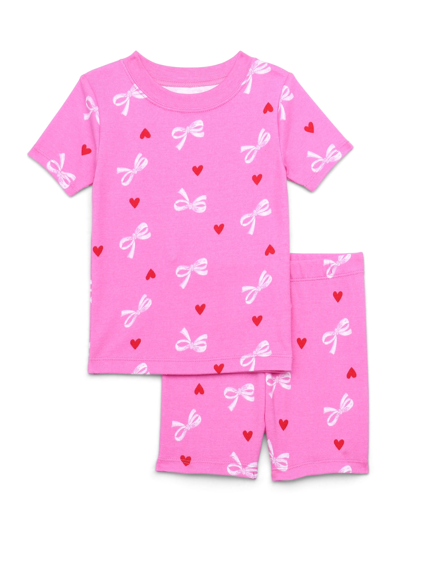 Wonder Nation Toddler Short-Sleeve Tee & Shorts Cotton Pajama Set, 2-Piece, Sizes 12M-5T