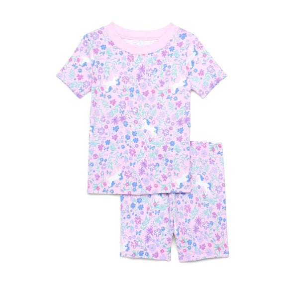 Wonder Nation Toddler Short-Sleeve Tee & Shorts Cotton Pajama Set, 2-Piece, Sizes 12M-5T