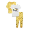 thumbnail image 1 of Wonder Nation Toddler Short and Long Sleeve Cotton Pajama Set, 3-Piece, Sizes 12M-5T, 1 of 4