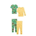 thumbnail image 1 of Wonder Nation Toddler Short and Long Sleeve Cotton Tight Fit Pajama Set, 4-Piece, Sizes 12M-5T, 1 of 5