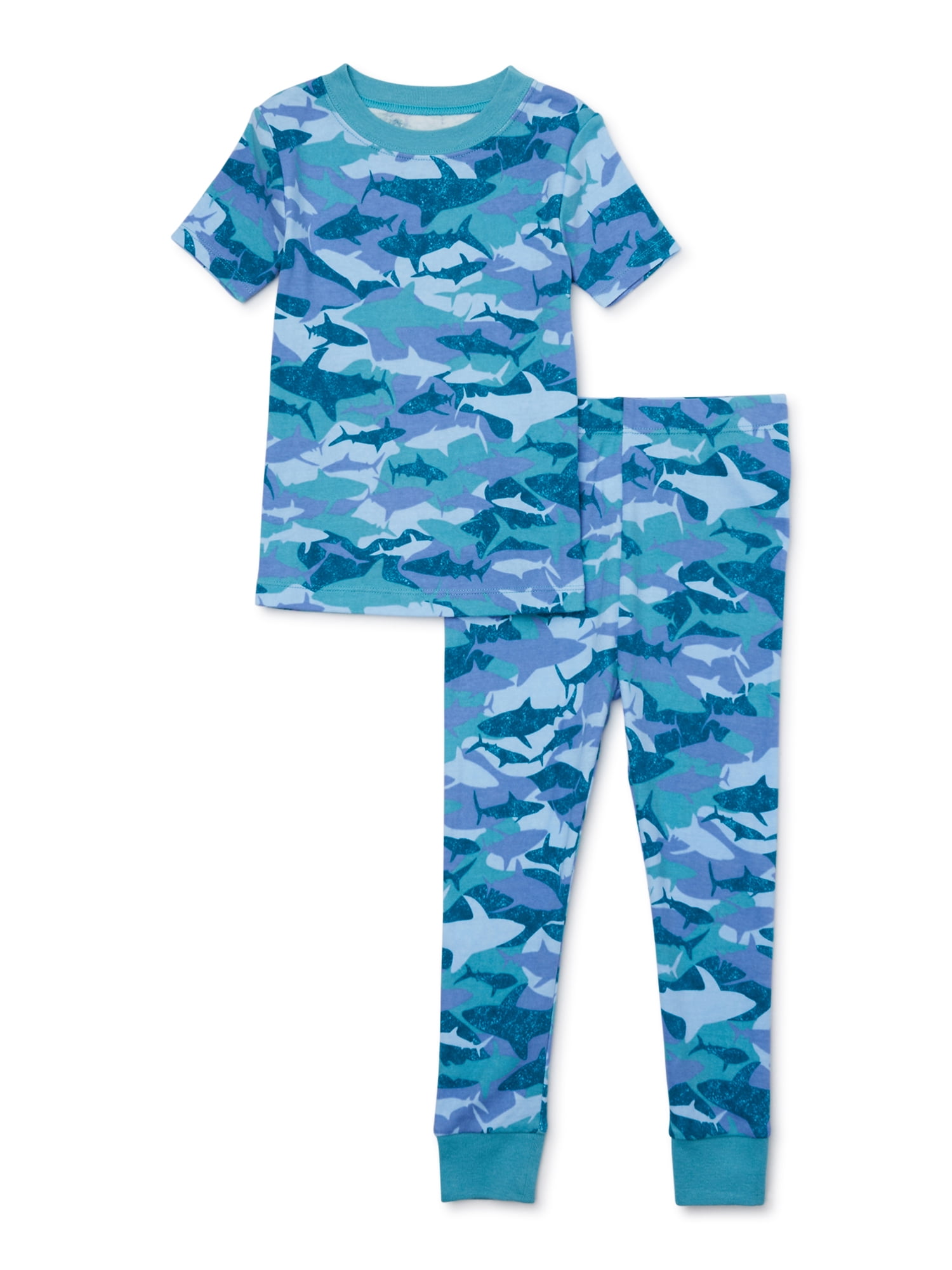 Wonder Nation Toddler Top and Long Pants Snug Fit Cotton Pajama Set, 2 ...