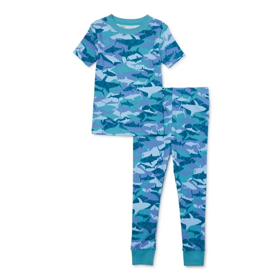 Wonder Nation Toddler Top and Long Pants Snug Fit Cotton Pajama Set, 2-Piece, Sizes 12M-5T