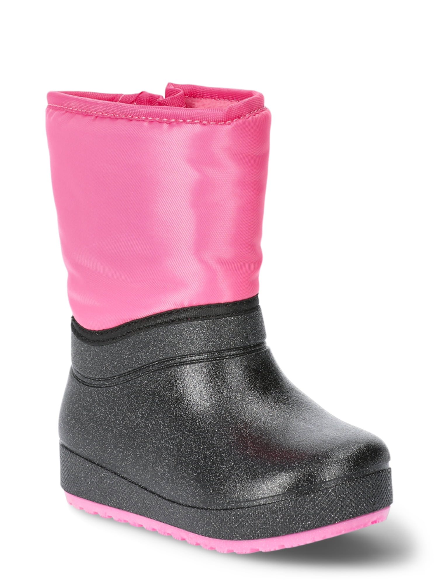 Wonder Nation Girls Glitter Winter Boots with Side Zip