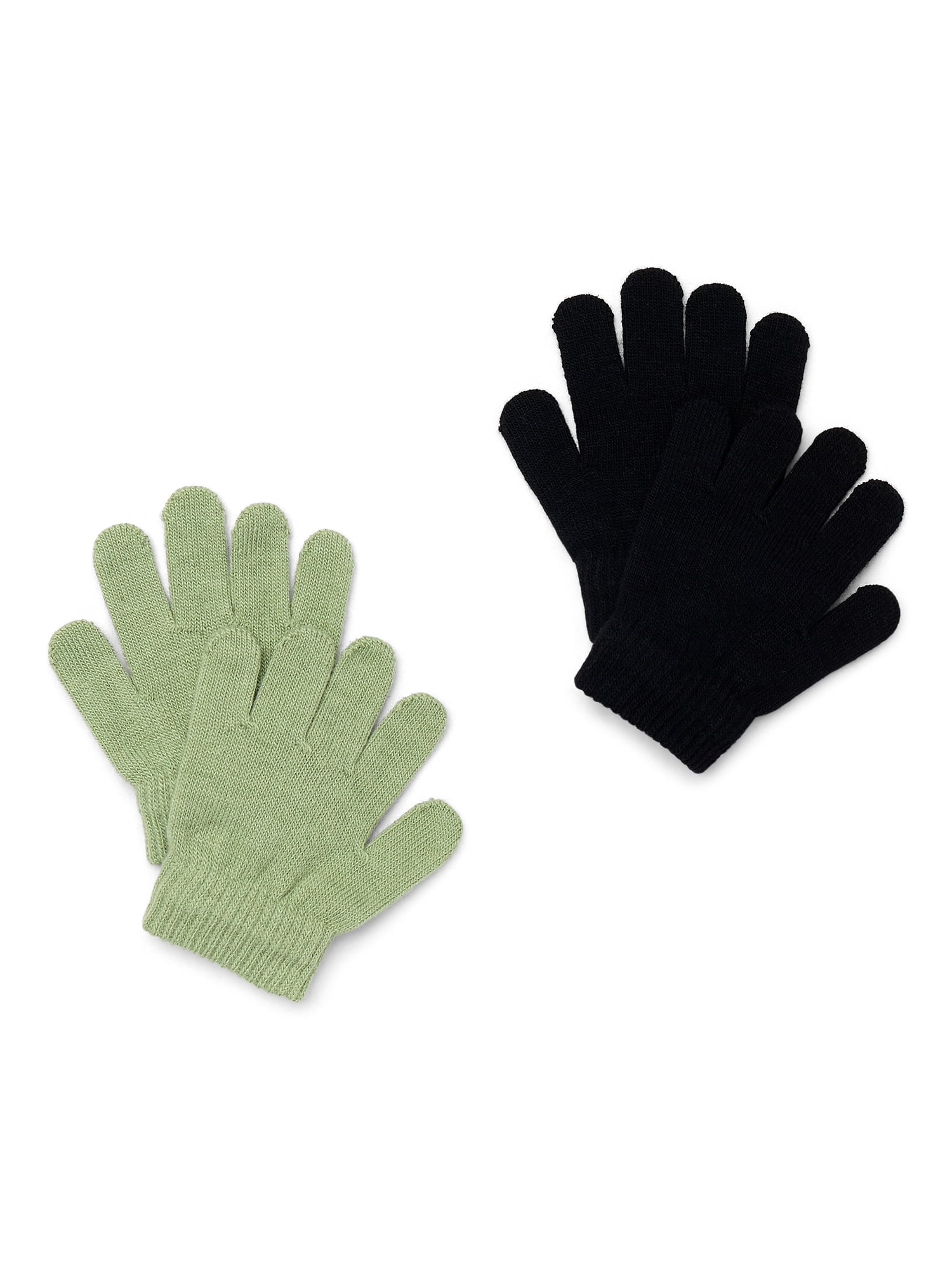 Wonder Nation Toddler Knit Gloves, 2-Pack