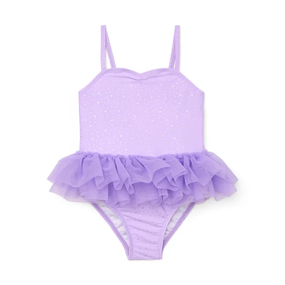 Wonder Nation Tutu One-Piece Swimsuit (Girls, Sizes 12M-5T)