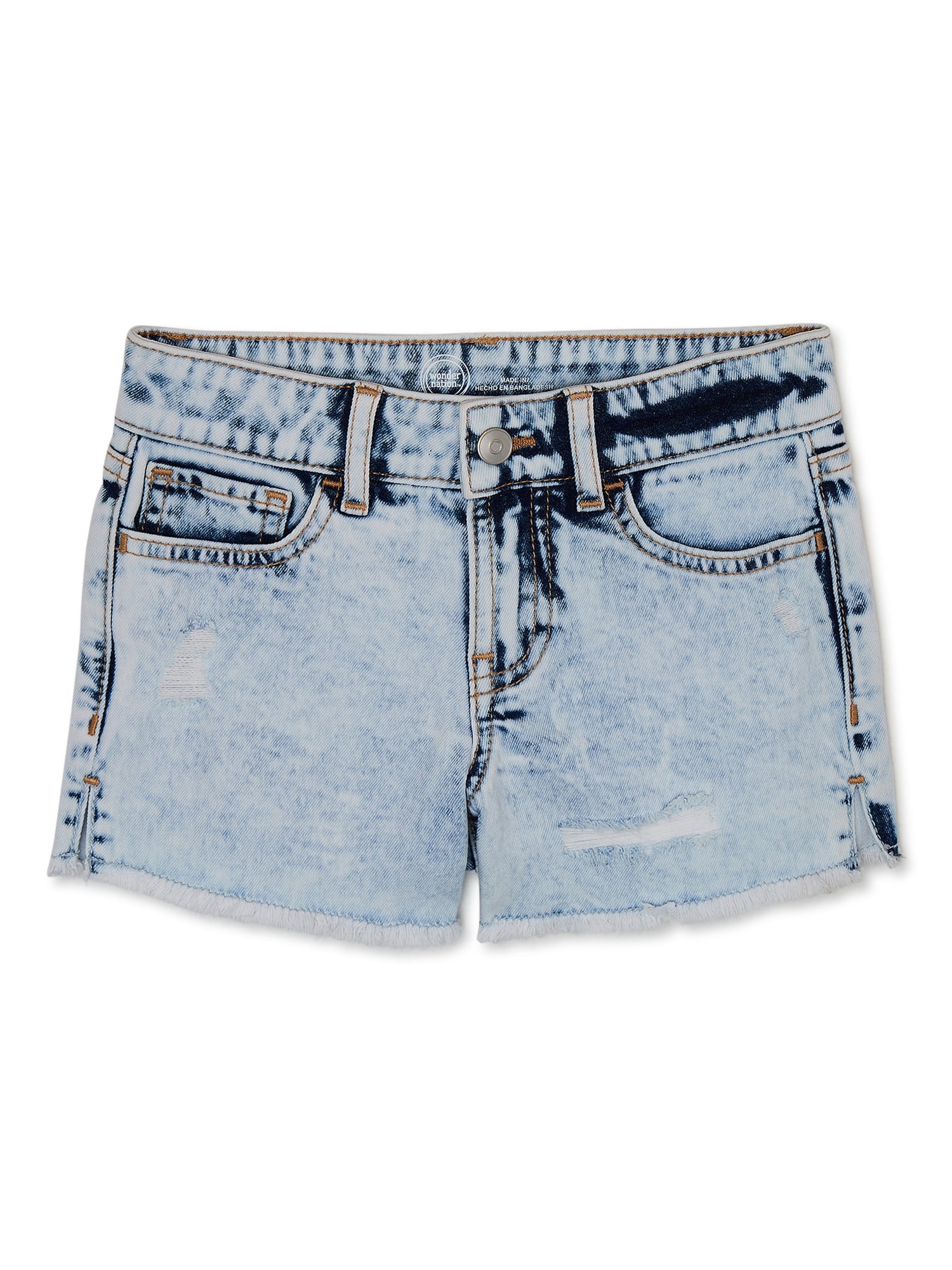【WONDER WONDER】Deppin Washing Denim Half-Length Shorts Wonder Nation Tween Denim Short - Sizes 5-18 - Walmart.com
