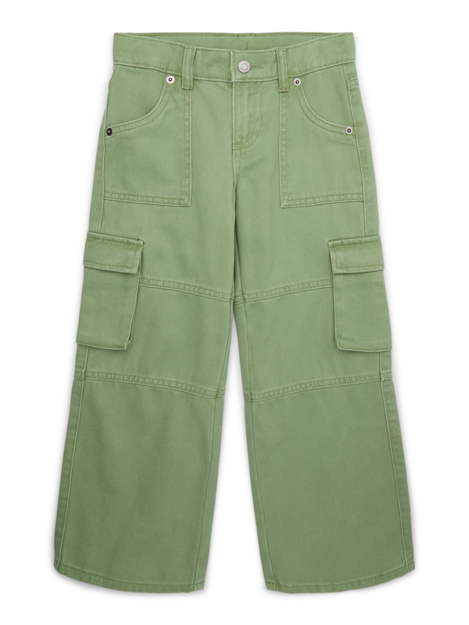 Wonder Nation Tween Girls Denim Cargo Pants, Sizes 5-18