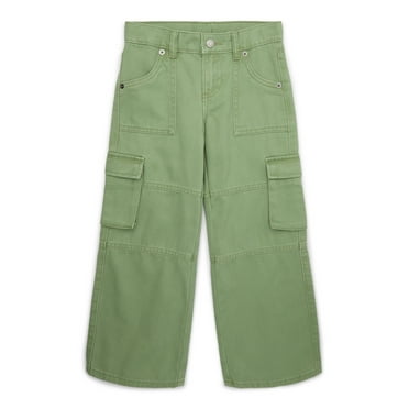 Wonder Nation Tween Girls Denim Cargo Pants, Sizes 5-18