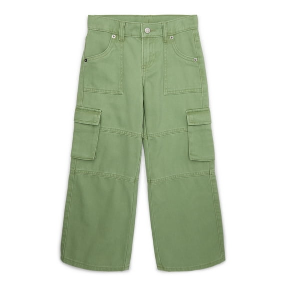 Wonder Nation Tween Girls Denim Cargo Pants, Sizes 5-18
