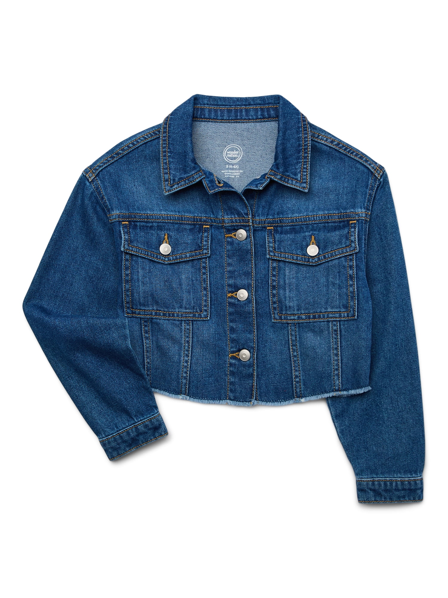 【WONDER WONDER】Enjet zipper pocket boxy denim zip-up JK Wonder Nation Tween Girls Denim Jacket, Sizes 4-18 - Walmart.com
