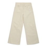 WONDER NATION Tween Girls Wide Leg Jeans with Distressed Details, Sizes 5-18