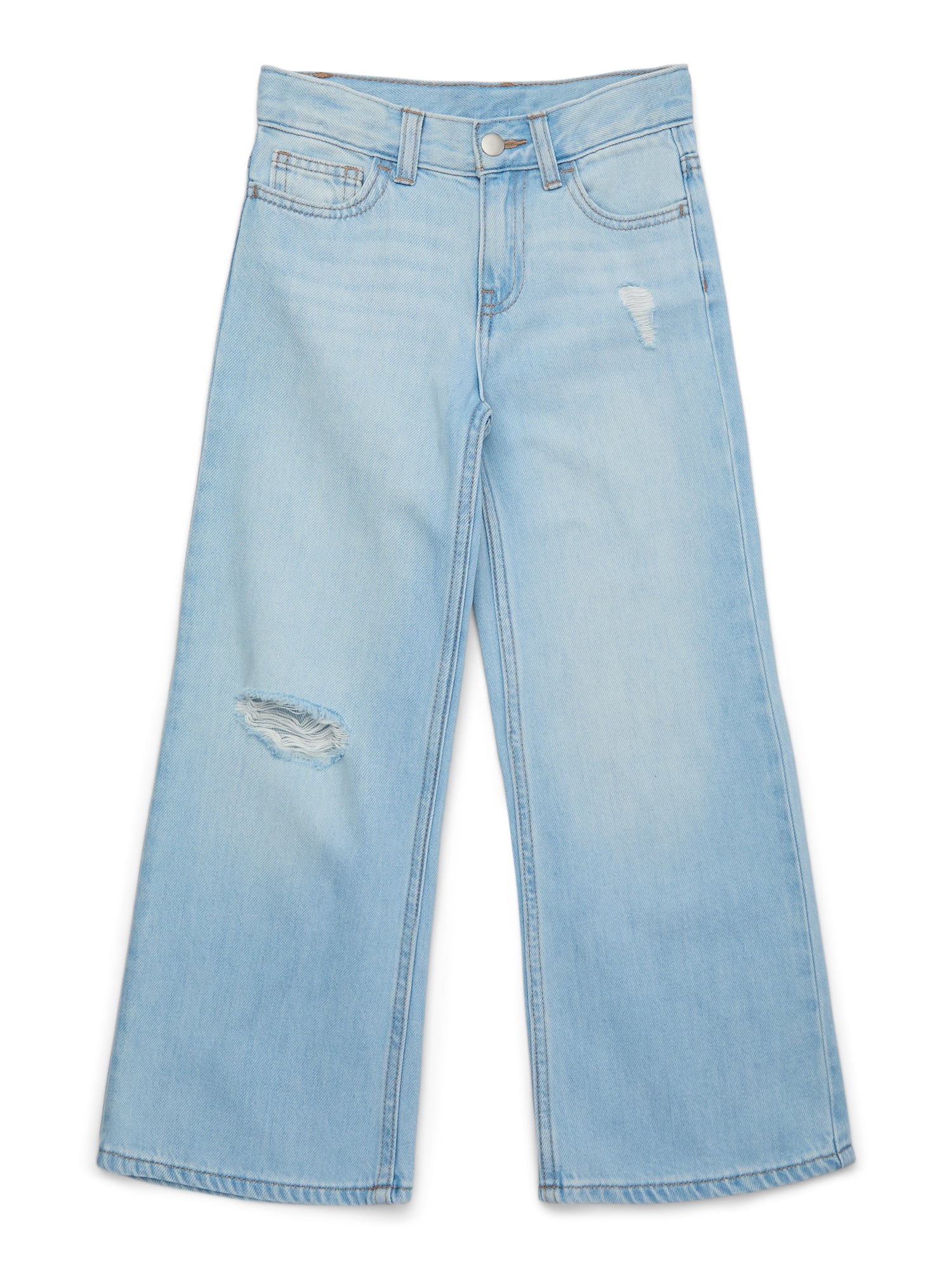 【WONDER WONDER】Raise Color Wash Long Wide Denim Pants Wonder-Nation-Tween-Girls-