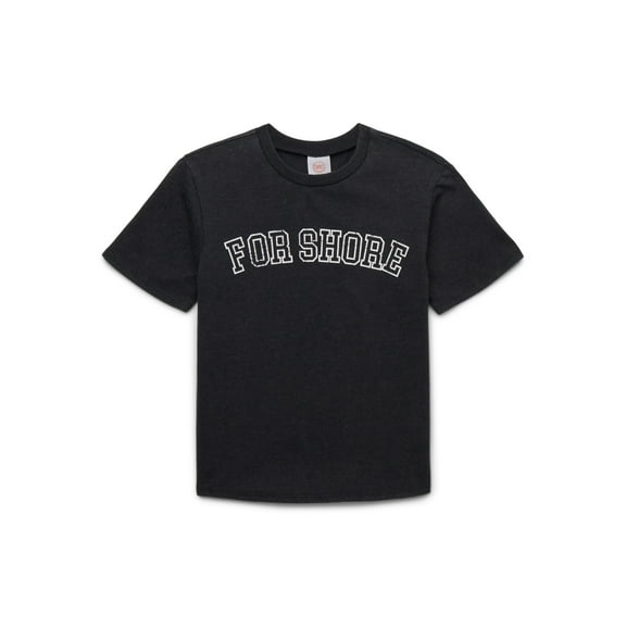 Wonder Nation Tween Girls Oversized Graphic Short Sleeve Tee, Sizes 4-18