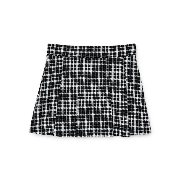 【WONDER WONDER】Fuzzy High Teen Black Pleats Skirt Wonder Nation Tween Girls Pleated Skirt, Sizes 4-18