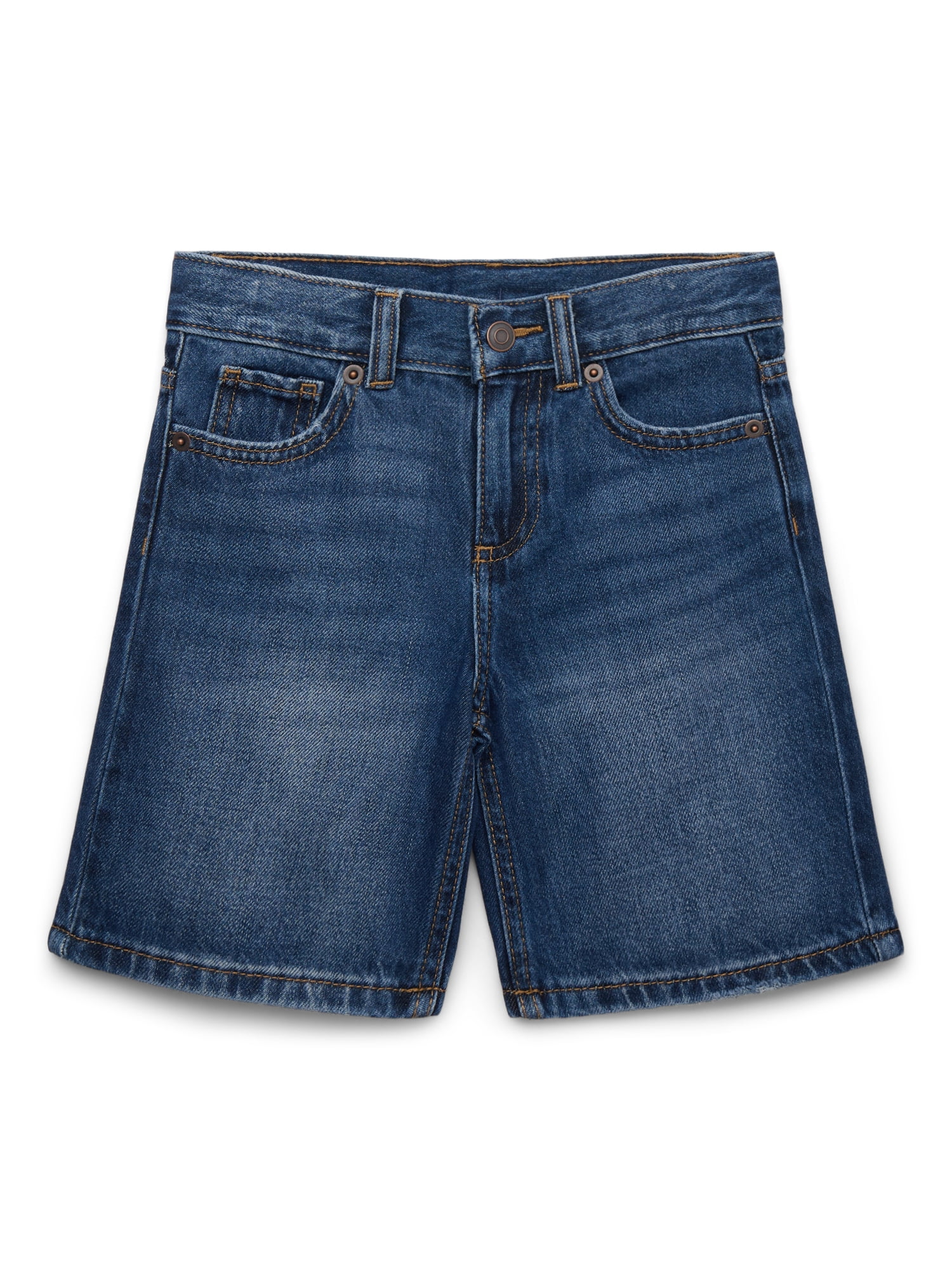 【WONDER WONDER】Hammer Stitch Unbalanced Denim L Wide Pt Wonder Nation Girls Twill Shorts With Hammer Loop, Sizes 4