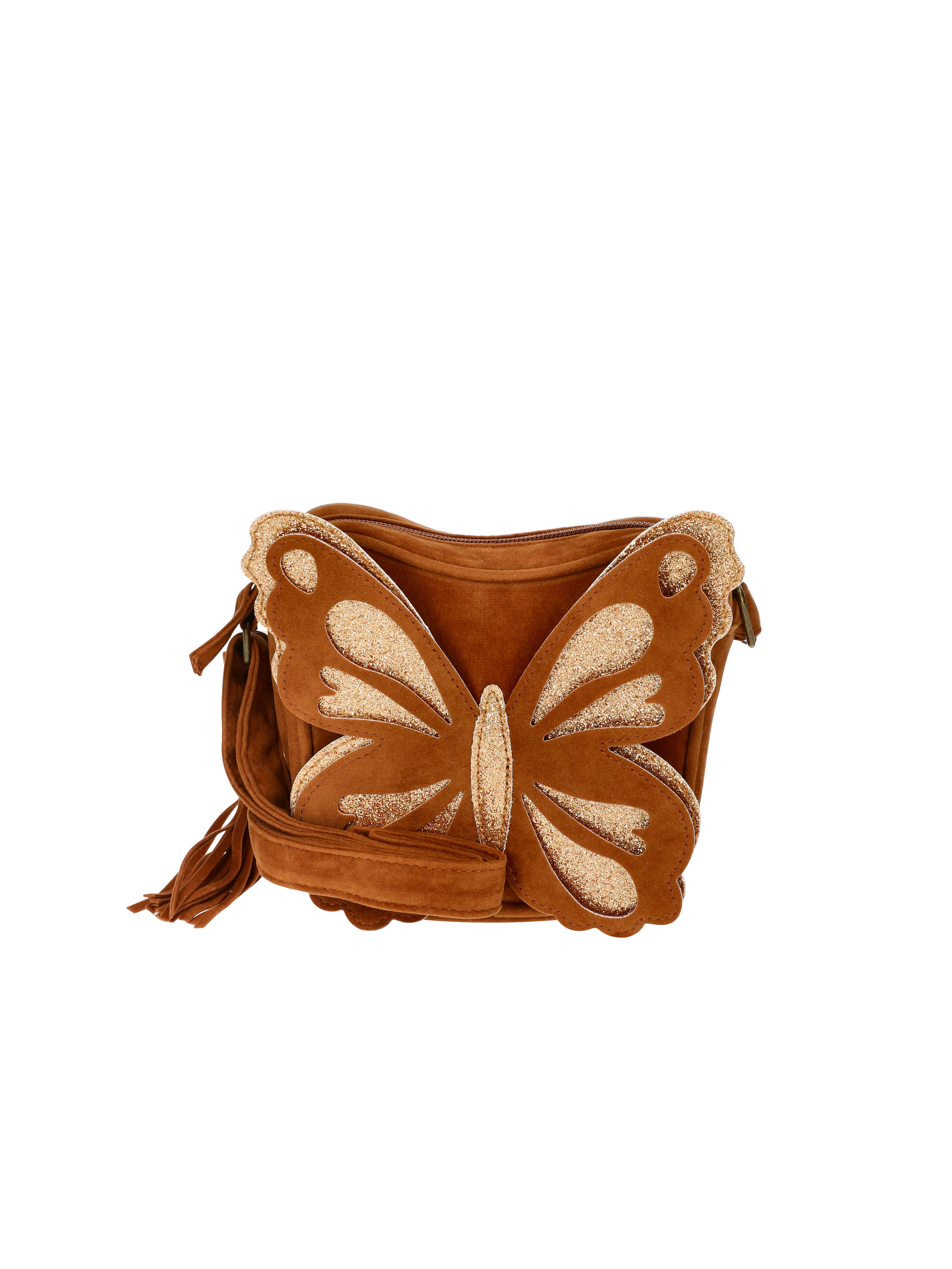 Wonder Nation Girls Butterfly Crossbody Bag, Brown
