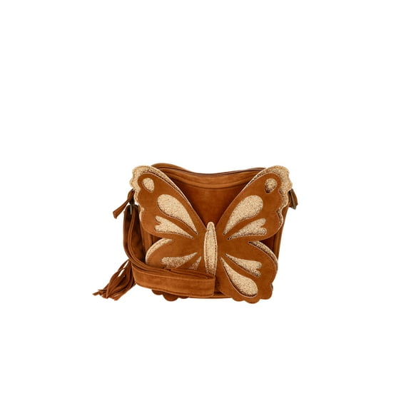 Wonder Nation Girls Butterfly Crossbody Bag, Brown