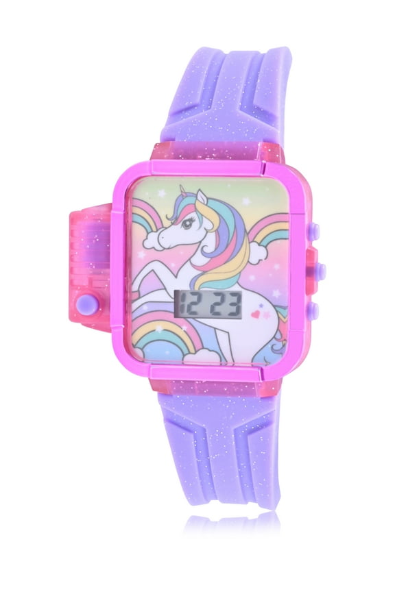 "Unicorn" Childrens LCD Watch with Flashlight in Purple (WN4272WM)