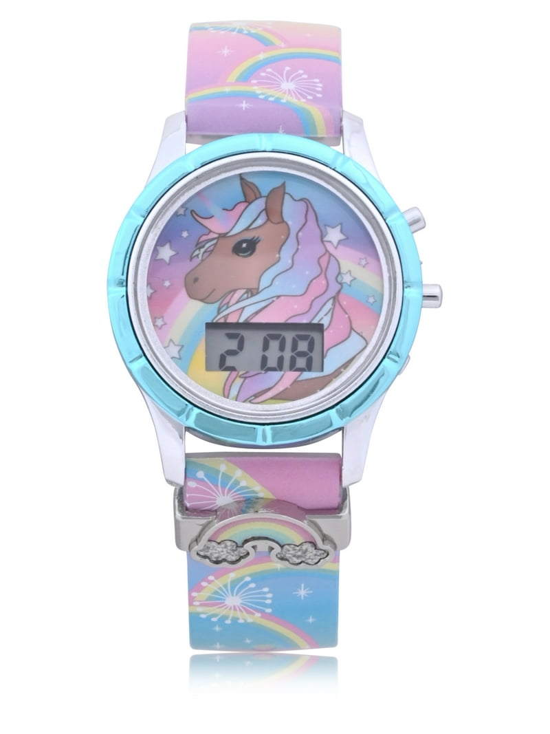 Wonder Nation Unicorn LCD Watch with Rainbow Sliding Charm  display picture 2