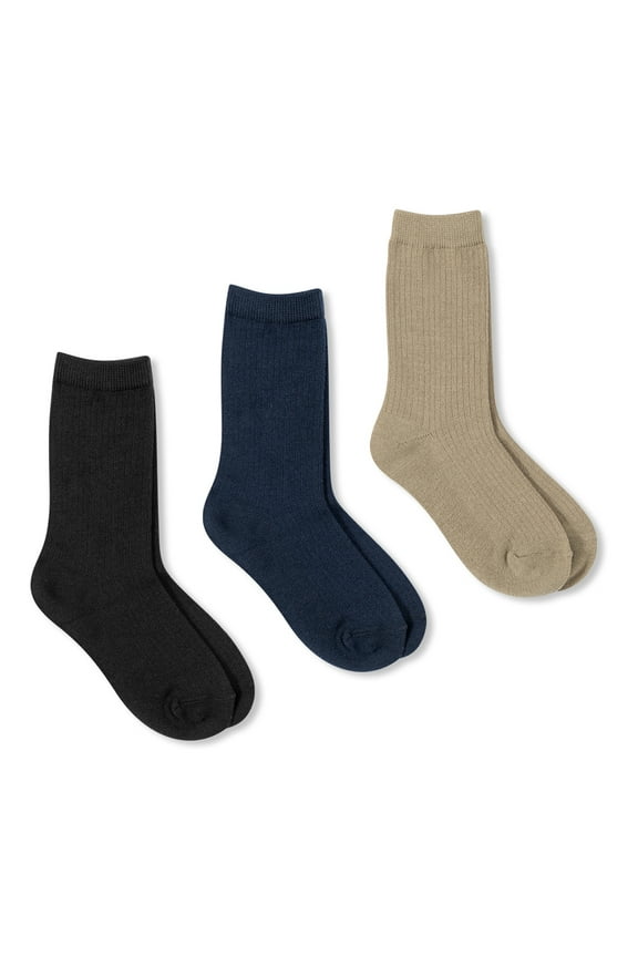 Uniform Dress Socks Boy's M, Assorted (3 Pack)