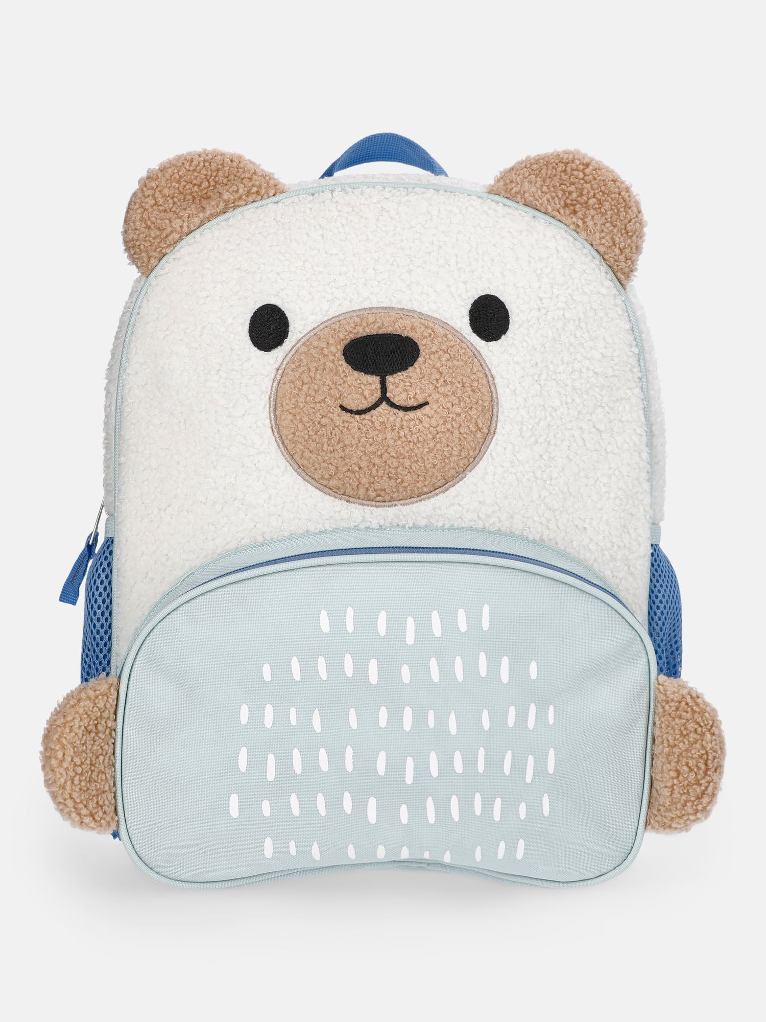 Wonder Nation Toddlers' 13.5" Cozy Teddy Bear Backpack, Minted Green