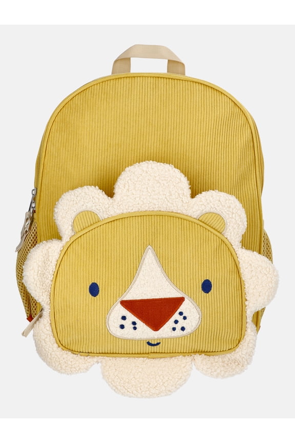 Toddlers' 13.5" Lion Mane Corduroy Backpack, Beeswax