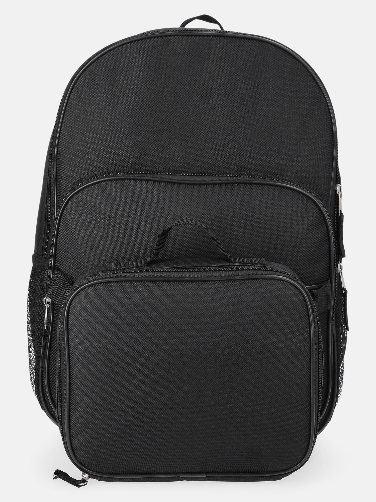 Wonder Nation Unisex 17" Solid Backpack & Lunch Set, Black
