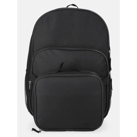 Unisex 17" Solid Backpack & Lunch Set, Black