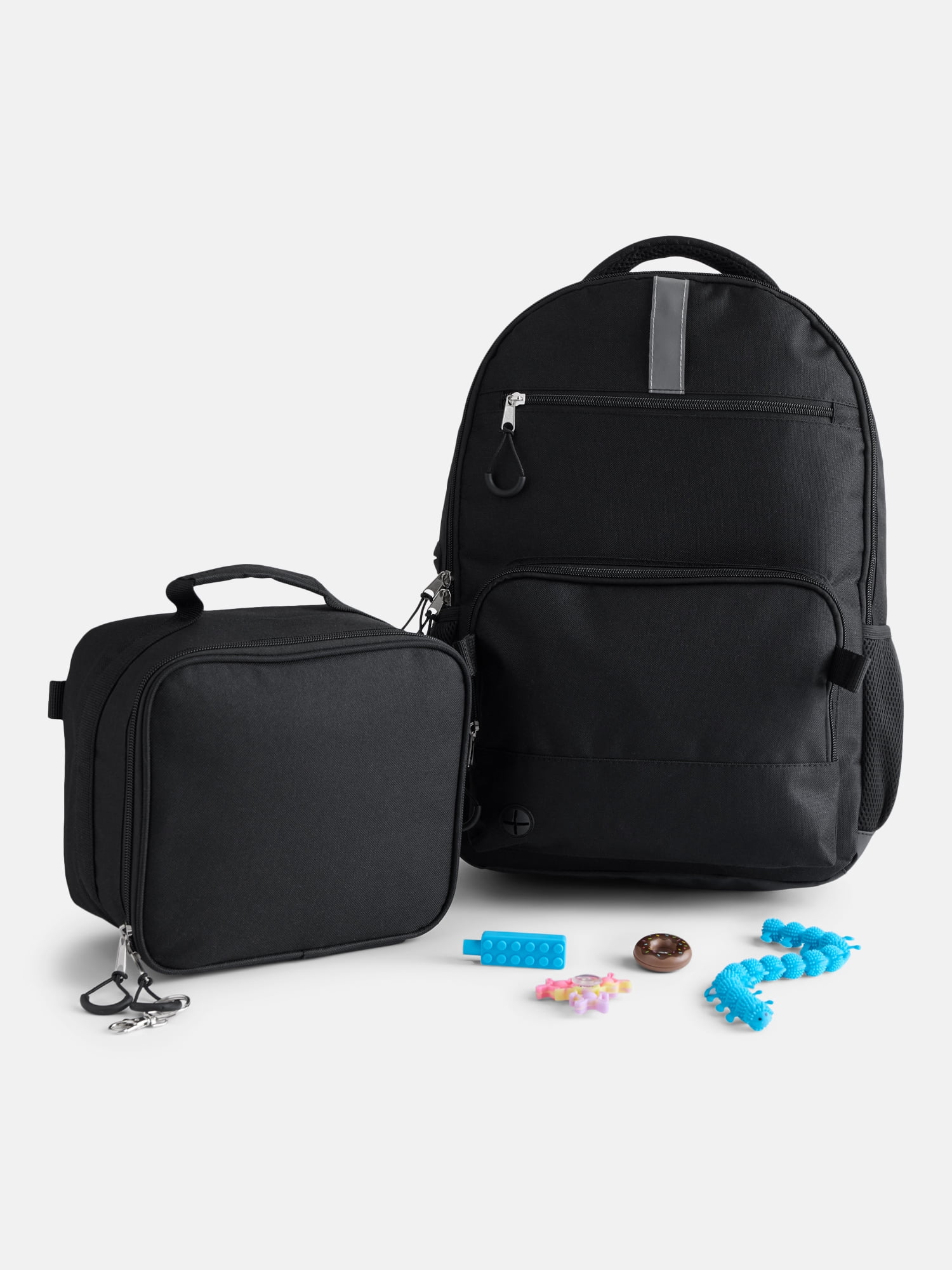 Kids' Unisex 17" Sensory and Adaptive Backpack and Lunch Box Set, Black