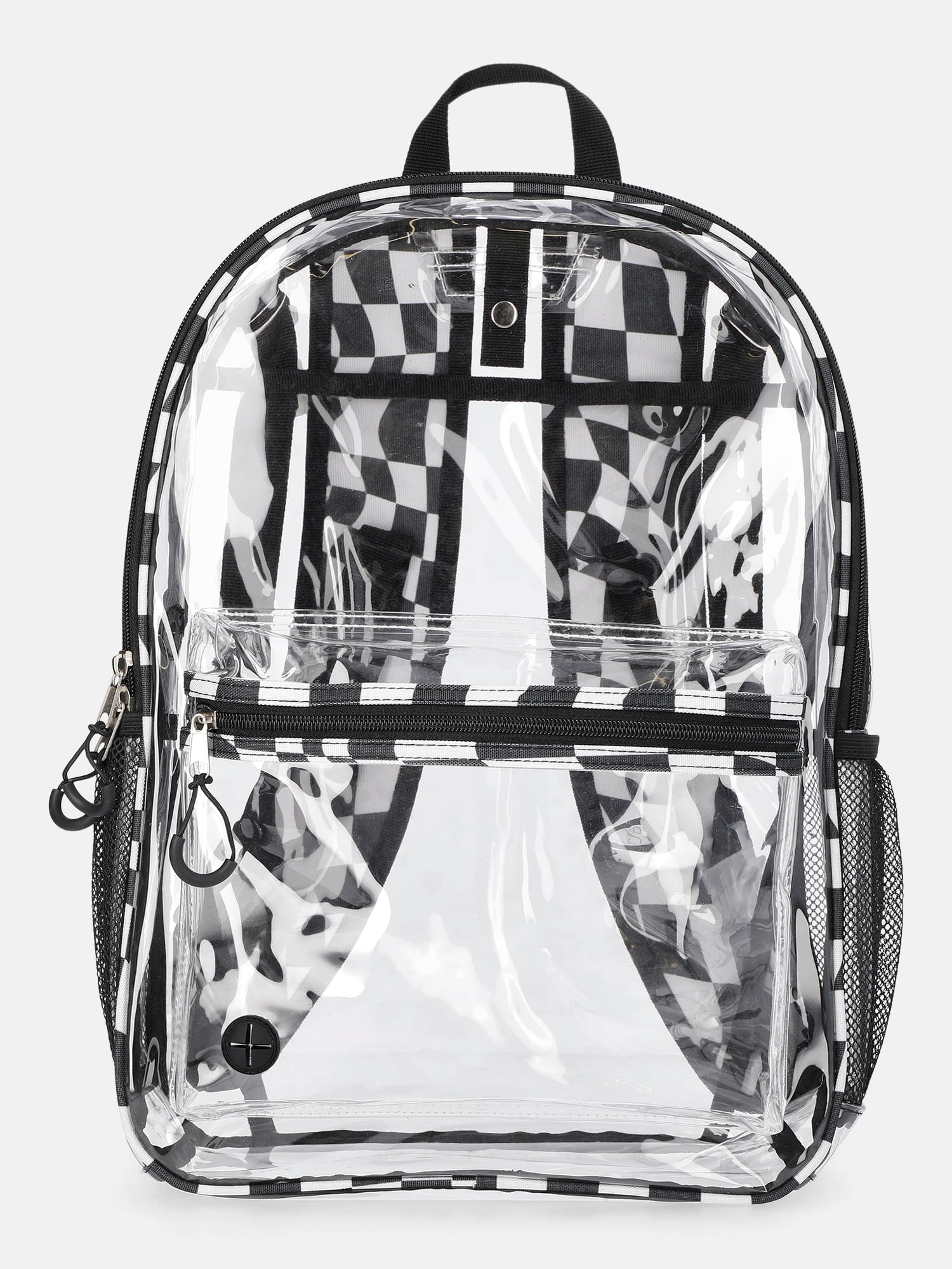 Wonder Nation Kids' Clear 17" Adaptive Backpack, Optic Checks