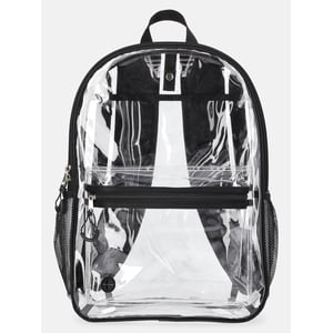 Mochila adaptativa transparente para niños de 17", negra