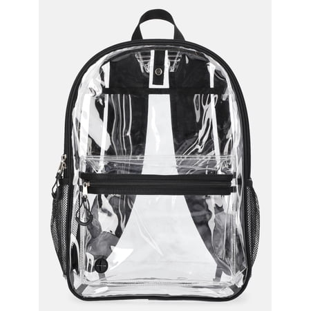 Wonder Nation Kids' Clear 17" Adaptive Backpack, Black