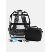 Kids' Clear 17" Sensory Backpack and Lunch Tote Set, 2-Piece, Black