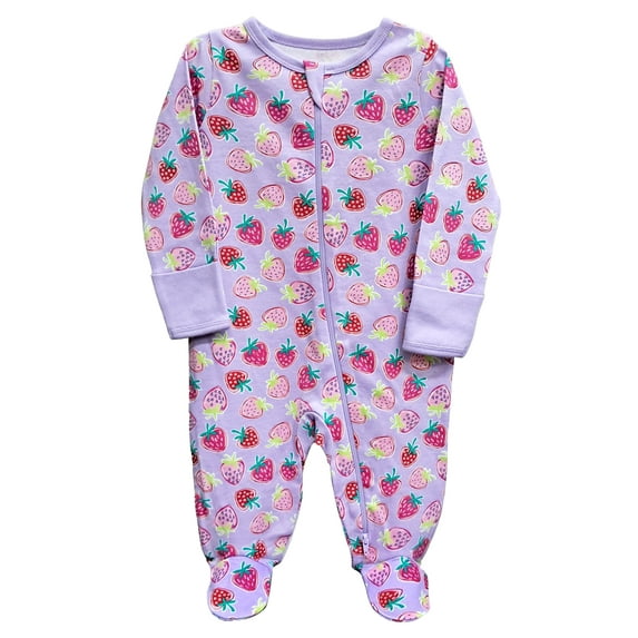 Wonder Nation Unisex Baby Zip Front Sleep N Play Pajamas, Preemie-6/9 Months