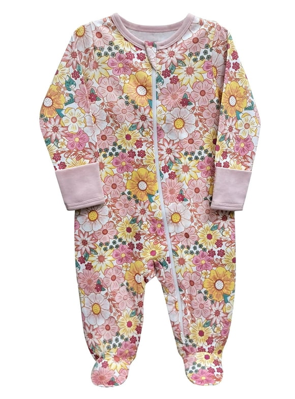Wonder Nation Unisex Baby Zip Front Sleep N Play Pajamas, Preemie-6/9 Months