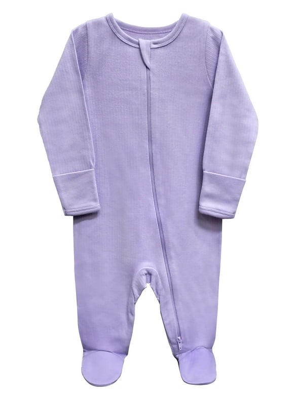 Wonder Nation Unisex Baby Zip Front Sleep N Play Pajamas, Preemie-6/9 Months