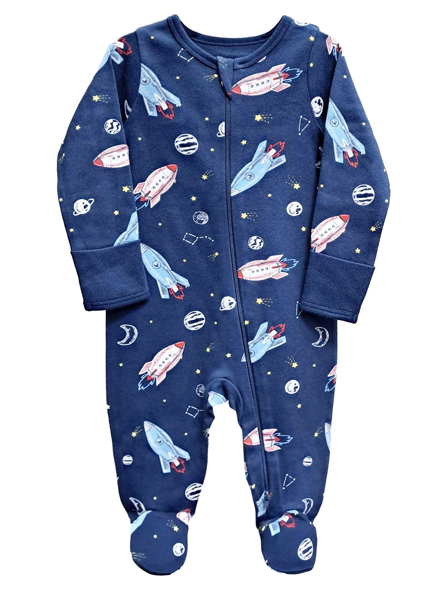 Wonder Nation Unisex Baby Zip Front Sleep N Play Pajamas, Preemie-6/9 Months - image 1 of 1