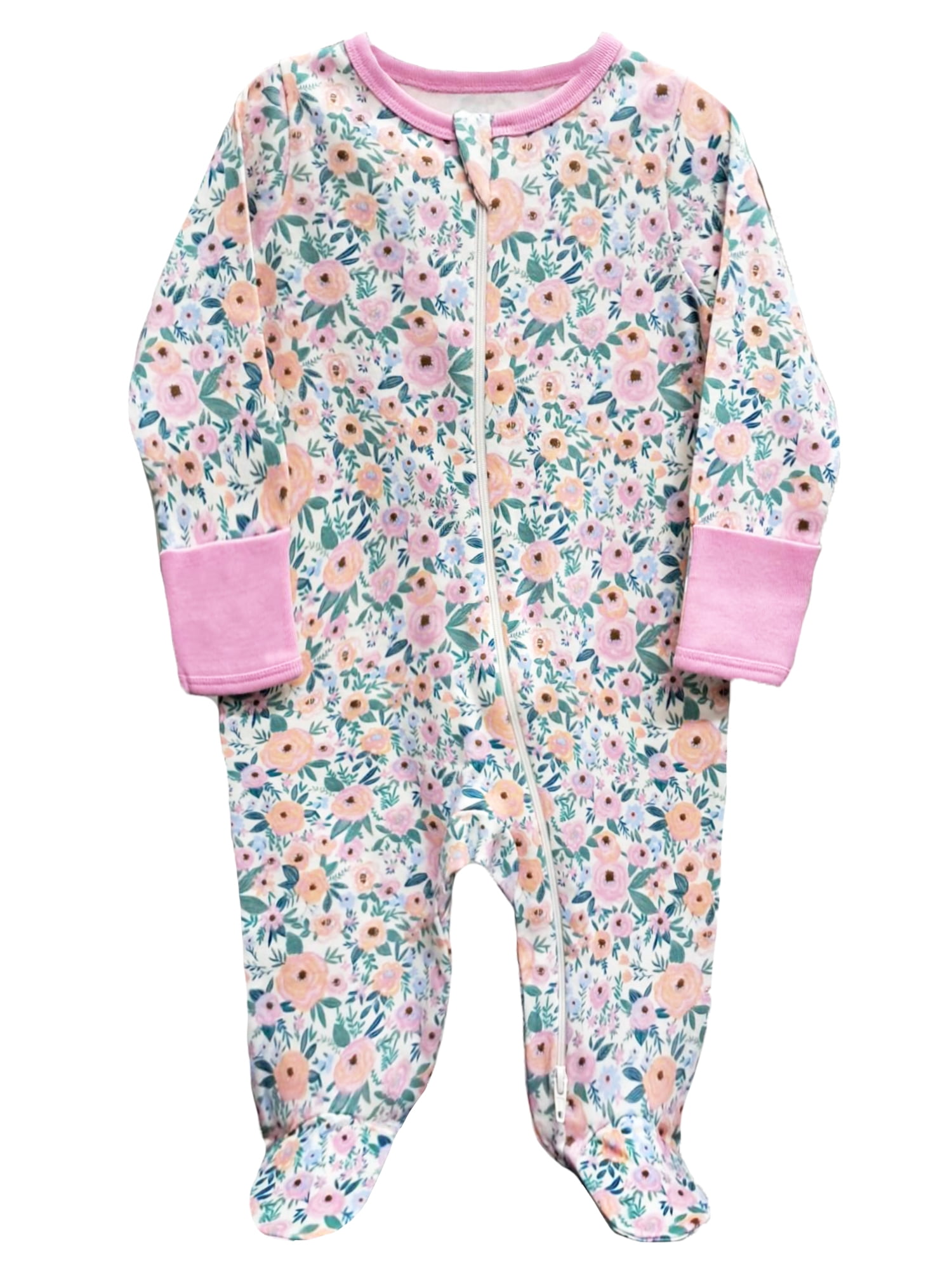 Wonder Nation Unisex Baby Zip Front Sleep N Play Pajamas, Preemie6/9