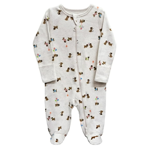Wonder Nation Unisex Baby Zip Front Sleep N Play Pajamas, Preemie-6/9 Months