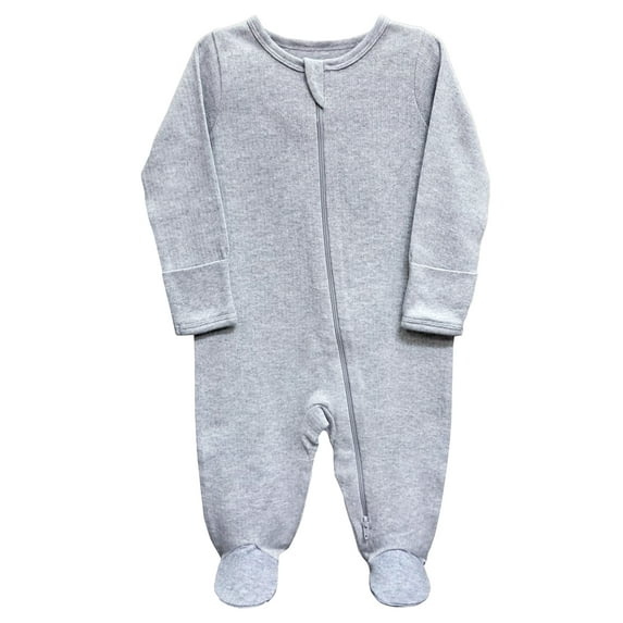 Wonder Nation Unisex Baby Zip Front Sleep N Play Pajamas, Preemie-6/9 Months