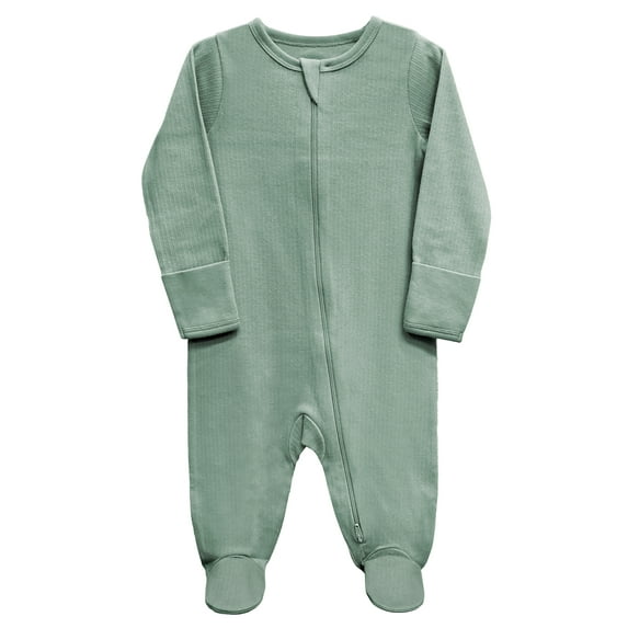Wonder Nation Unisex Baby Zip Front Sleep N Play Pajamas, Preemie-6/9 Months