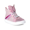 thumbnail image 1 of Wonder Nation Unisex Kids High-Top Fashion Sneakers, Pink Glitter, Size 5, 1 of 6