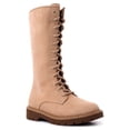 thumbnail image 1 of Wonder Nation Unisex Kids Lace Up, Microfiber Upper Riding Boots,Tan, Sizes 13-6, 1 of 3