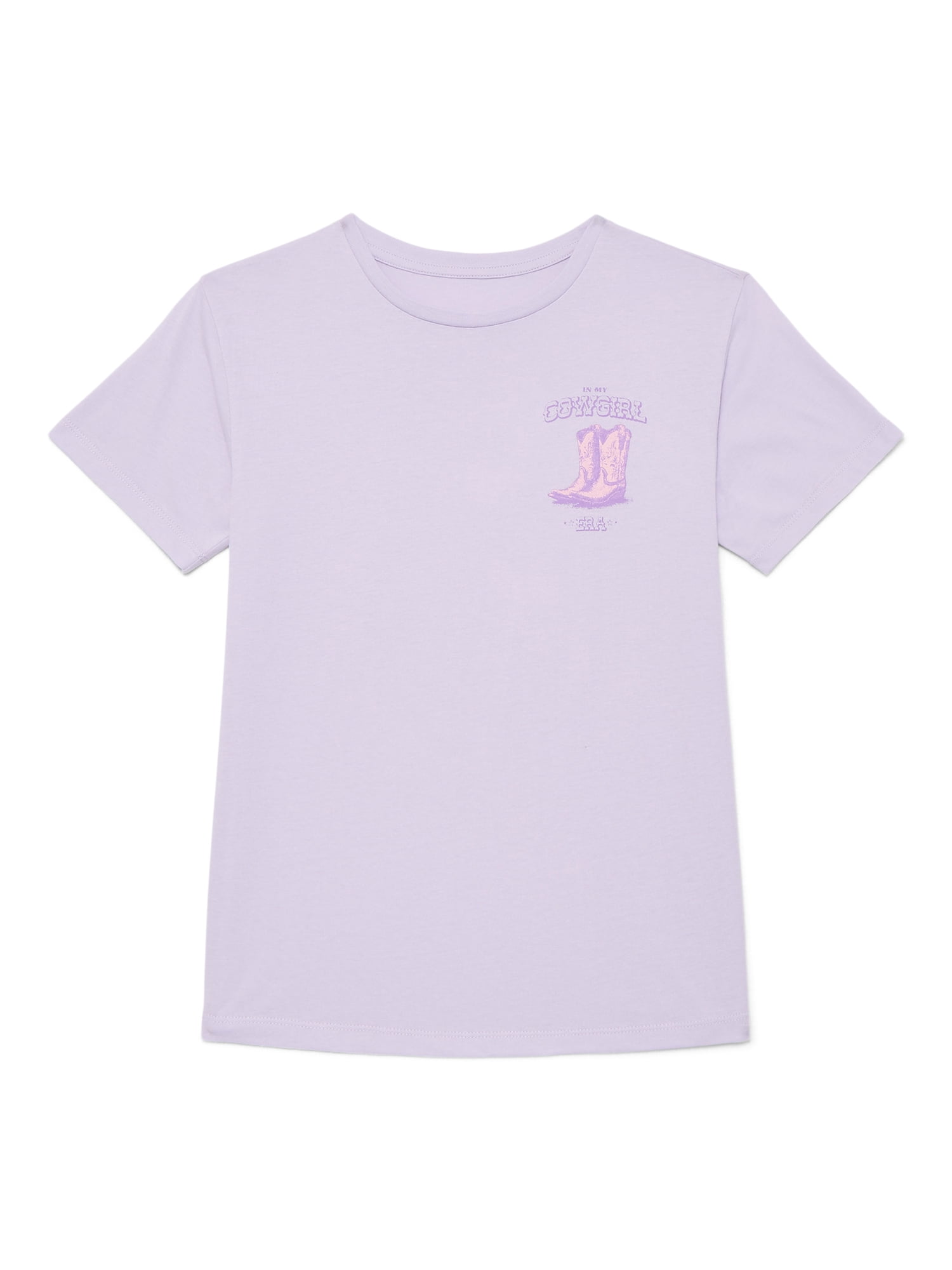 Wonder Nation Girls Cowgirl Era Graphic T-Shirt with Short Sleeves, Sizes 4-18