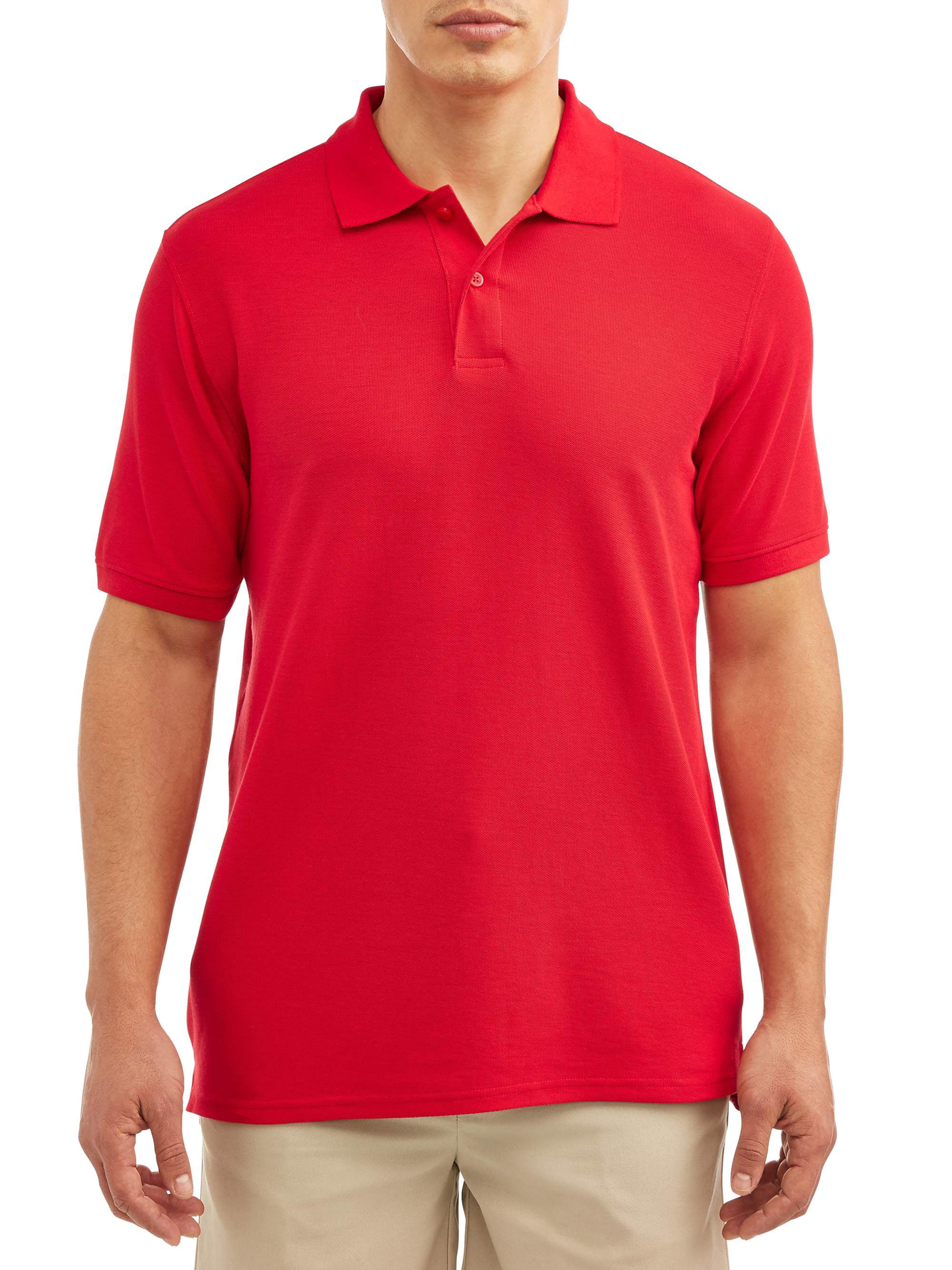 Wonder Nation Young Men\'s Short Sleeve Double Pique School Uniform Polo  Shirt | Poloshirts