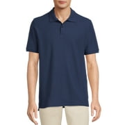 Wonder Nation Young Mens School Uniform Short Sleeve Pique Polo Shirt, Sizes S-XL