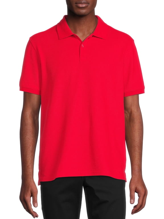 Young Mens School Uniform Short Sleeve Pique Polo Shirt, Sizes S-XL