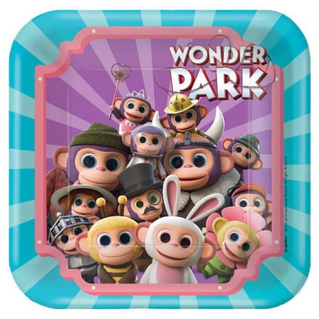 Wonder Park Chimpanzombies Disposable Paper Plates, 8 Inch, 8 Count (1 Pack)